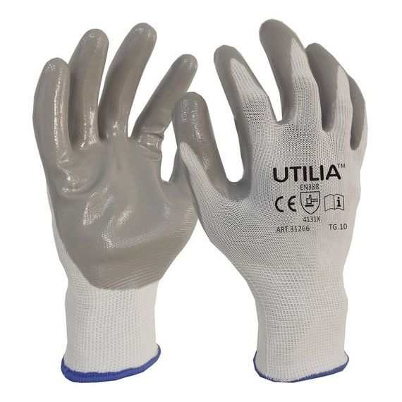 Guanti da lavoro in nitrile/nylon taglia 10 Utilia Guanti da lavoro in nitrile/nylon taglia 10 Utilia